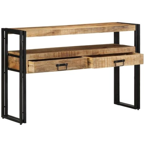 Table console，Table d'appoint，Bout de canapé Marron 120 x 33 x 75 cm bois de manguier massif CFW97001
