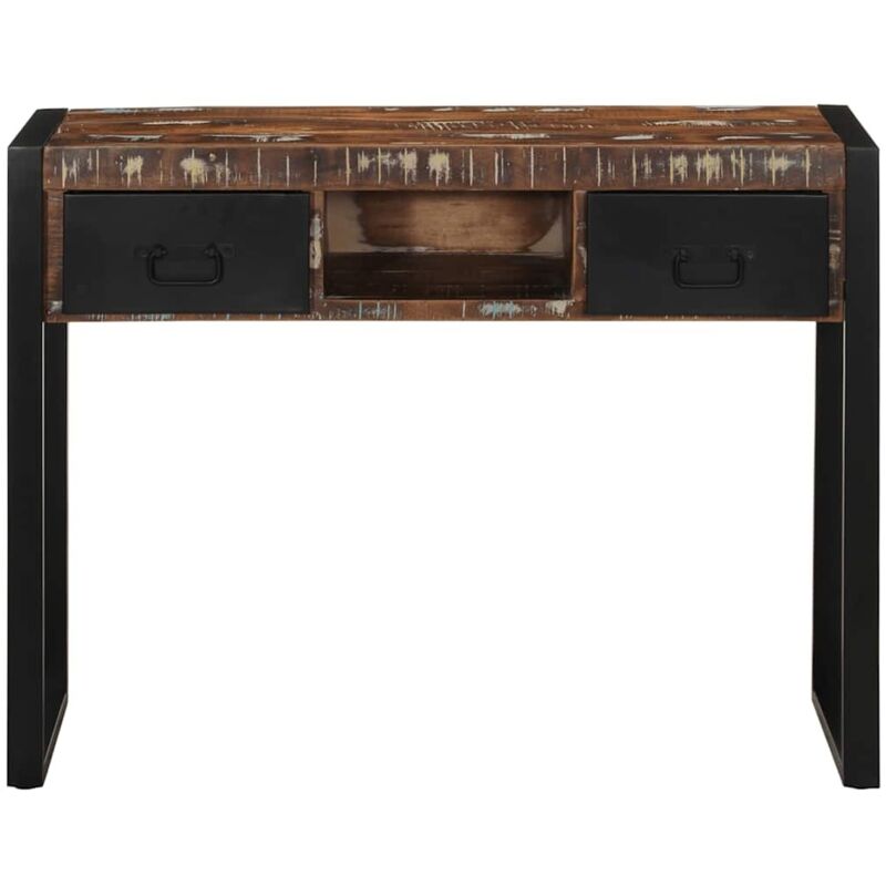 Table console，Table d'appoint，Bout de canapé multicolore 100x35x75 cm bois massif récupération CFW62812