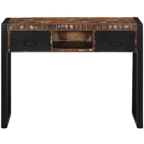 Table console，Table d'appoint，Bout de canapé multicolore 100x35x75 cm bois massif récupération CFW62812