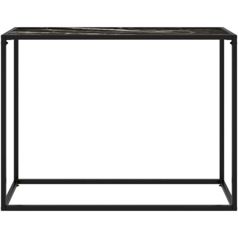 Table console，Table d'appoint，Bout de canapé Noir 100x35x75 cm Verre trempé CFW72816