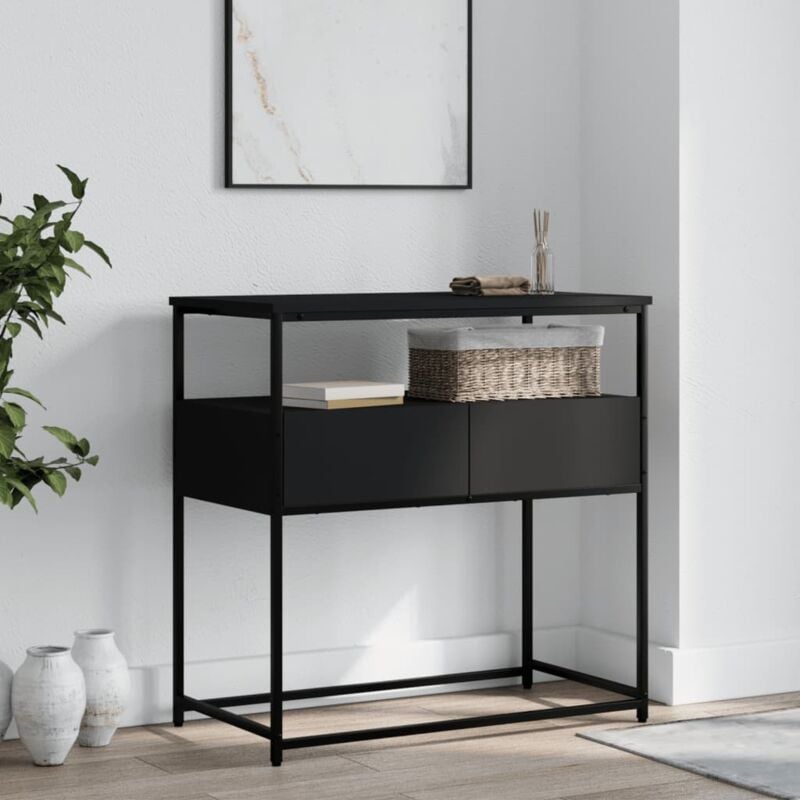Design In - Table console,Table d'appoint,Bout de canapé noir 75x40x75 cm bois d'ingénierie CFW845991