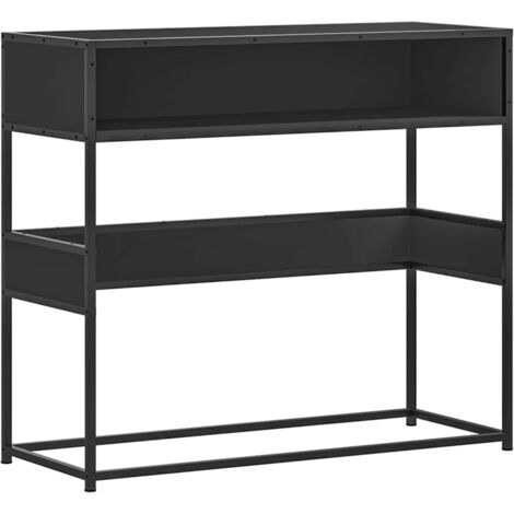 Table console，Table d'appoint，Bout de canapé noir 90x35x80 cm bois d'ingénierie CFW88224