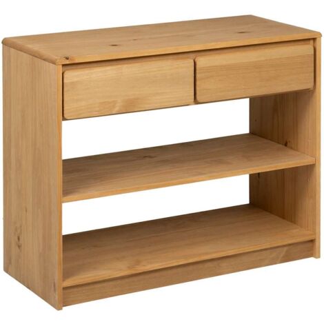 Table console，Table d'appoint，Bout de canapé SAUDA chêne 89,5x36,5x73 cm bois de pin massif CFW36911