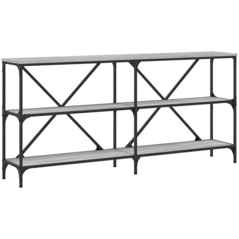 Table console，Table d'appoint，Bout de canapé sonoma gris 160x30x75 cm bois d'ingénierie et fer CFW98297