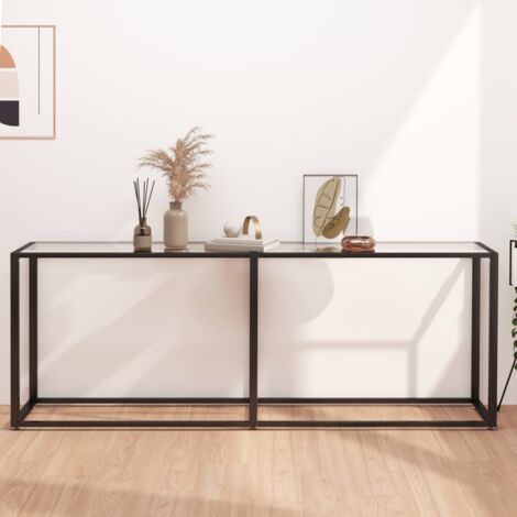 Table console，Table d'appoint，Bout de canapé Transparent 200x35x75,5 cm Verre trempé CFW560827