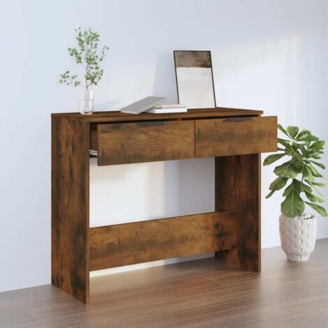 Table console,Table d'entrée Chêne fumé 90x36x75 cm Bois d'ingénierie ASD20502