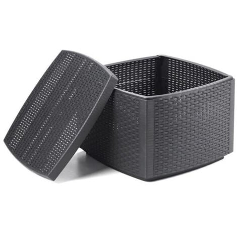 Table Container en Rotin Naxos Anthracite Progarden