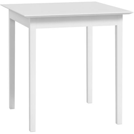 Table cuisine à manger carrée design moderne 75x75x76 cm blanc