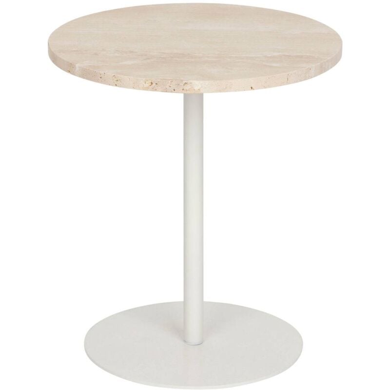 Table d appoint Celen travertin blanc 40x45cm Atmosphera créateur d'intérieur