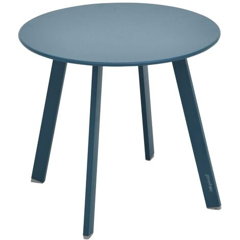 Table d'appoint ronde en acier - Bleu - D 50 x H 45 cm - Gamme Saona - Livraison gratuite