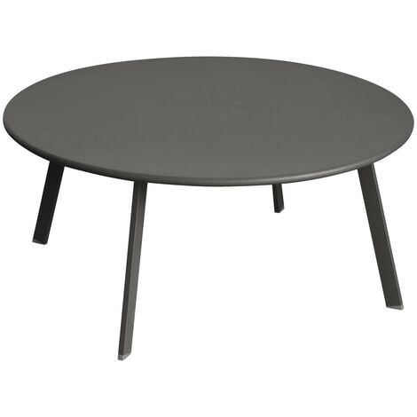 Table d appoint de jardin ronde Saona graphite 90x40cm en acier traité époxy - Hespéride