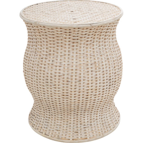 table d appoint en rotin blanc élégance naturelle pour salon - blanc naturel rotin clair