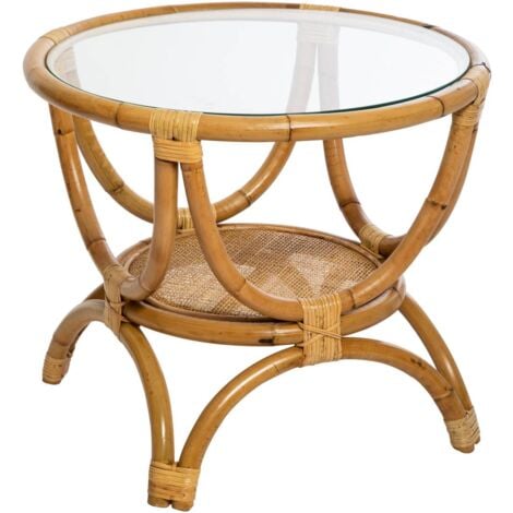 Table d appoint Farah rotin D59cm - Atmosphera créateur d'intérieur