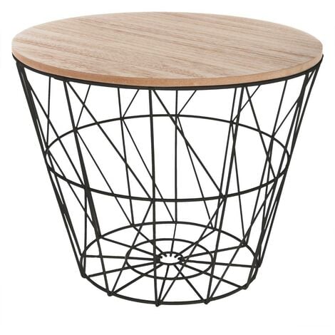 Table d appoint Kumi noir D38cm - Atmosphera créateur d'intérieur - Noir