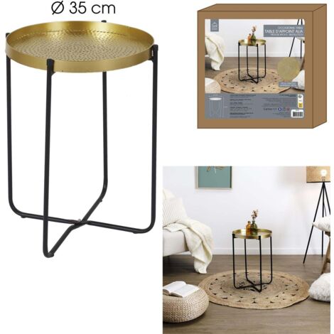 Table D Appoint Metal Martele Alia D35cm