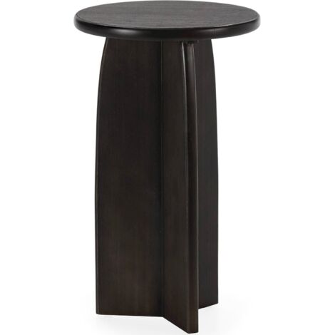 Table d appoint noire en bois design élégant pour salon moderne - noir bois profond