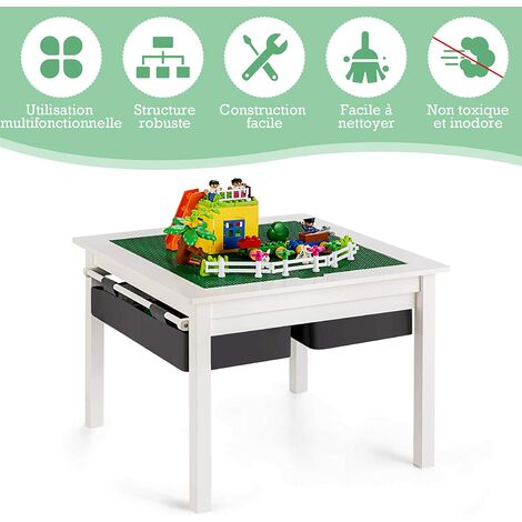 Table d'activités pour enfant avec 2 tiroirs de rangement,table pour dessiner, manger,apprentissage