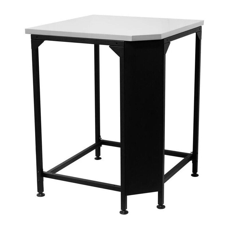 Silverline - Table d'angle - cozze - Plan de travail inox - Noir