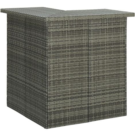 Table d'angle de bar Gris 100x50x105 cm Résine tressée