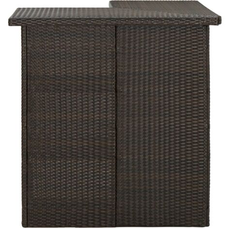 Table d'angle de bar，Table de Cuisine，Table Haute Marron 100x50x105 cm Résine tressée CFW818661