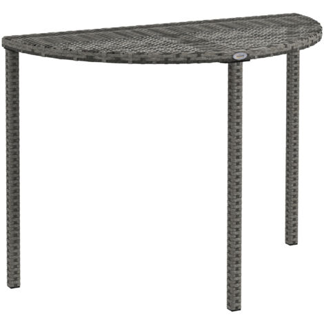 Table d’angle semi-circulaire, 100 × 50 cm, en polypropylène gris — élégante et compacte