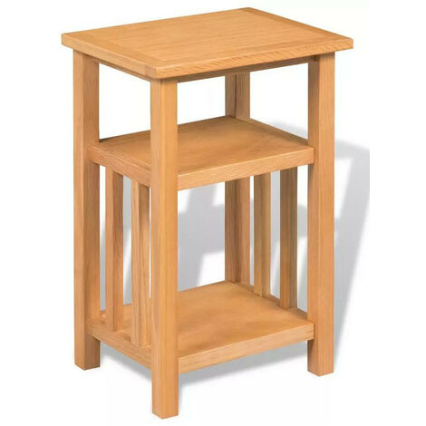 Table d'appoint 2 étagères chêne massif clair Odero H 55cm