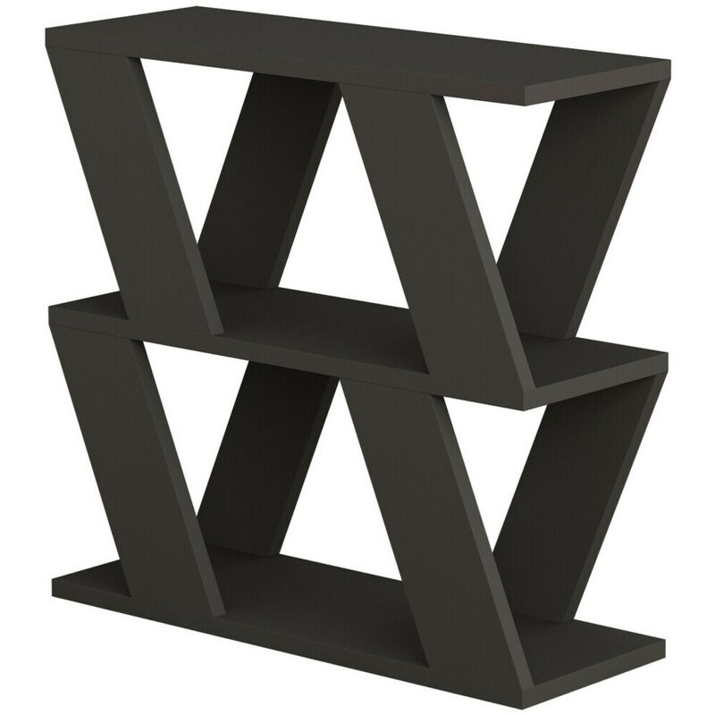 Table d'appoint 2 niveaux 60x22x57 cm anthracite