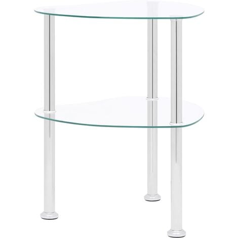 Table d'appoint 2 niveaux Transparent 38x38x50 cm Verre trempé vidaXL