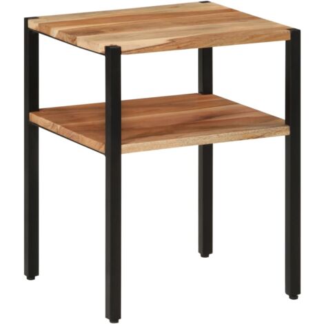 Table d’appoint 35x35x45 bois massif d'acacia et fer