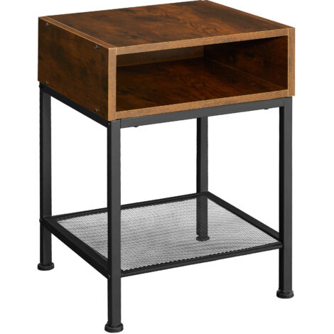 Table d'appoint 40,5 x 52,5 cm en panneau aggloméré bois foncé