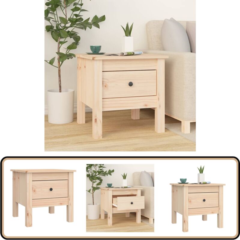 Table d'appoint 40x40x39 cm Bois massif de pin - Table D'appoint - Table Basse - Meuble De Salon - Table En Bois - Table Design