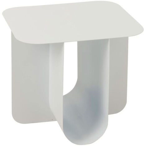 Table d'appoint 43,6x40x39 cm en métal blanc - MULIK