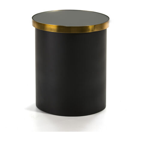 Table d'appoint 43x43x51 Verre/Métal Or/Noir