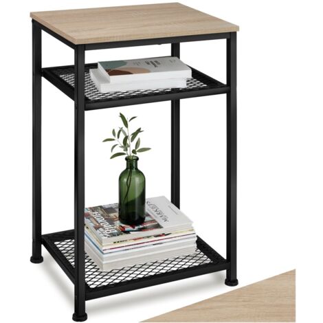 Table d'appoint 45,5 x 36 75,5 cm en panneau de fibres bois clair