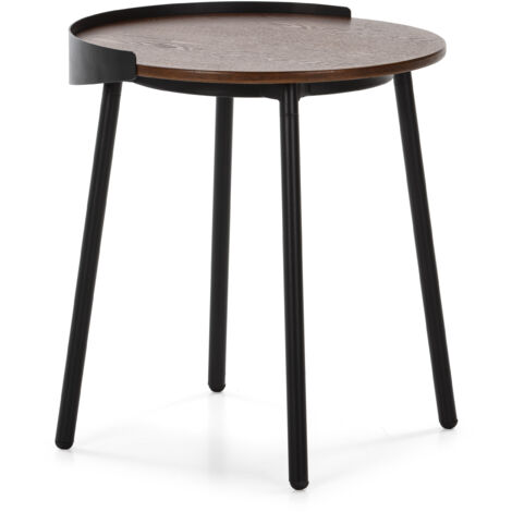 Table d'appoint 50x51x66 Bois marron/Métal noir
