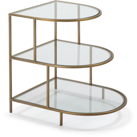 Table d'appoint 50x62x60 Verre/Métal doré