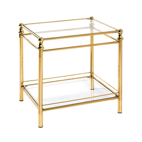Table d'appoint 52x42x53 cm en verre et métal laiton