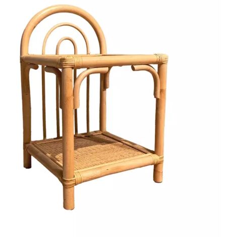 Table d'appoint 56 cm en rotin naturel avec 2 tablettes – HAZEL