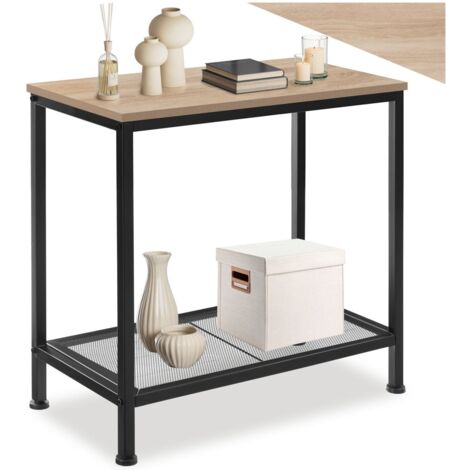 Table d'appoint 60 x 30,5 60,5 cm en panneau de fibres bois clair