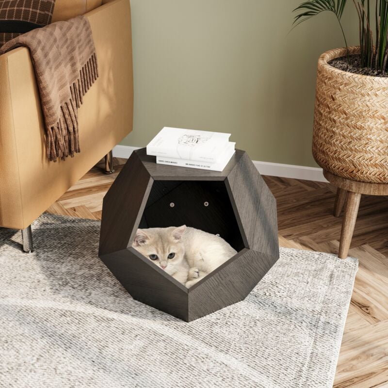 Table d'appoint 66cm - Design multifonctionnel, peut être utilisée comme table d'appoint de canapé, lit pour chat, support de pot de fleurs, mdf,