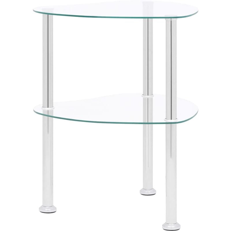 Vidaxl - Table d'appoint 2 niveaux Transparent 38x38x50 cm Verre trempé