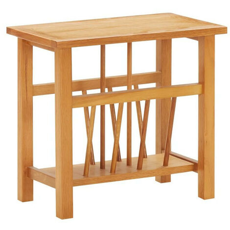 Table d'appoint à revues chêne massif clair Odero H 42cm