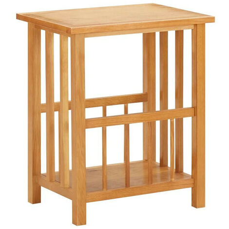 Table d'appoint à revues chêne massif clair Odero H 55cm