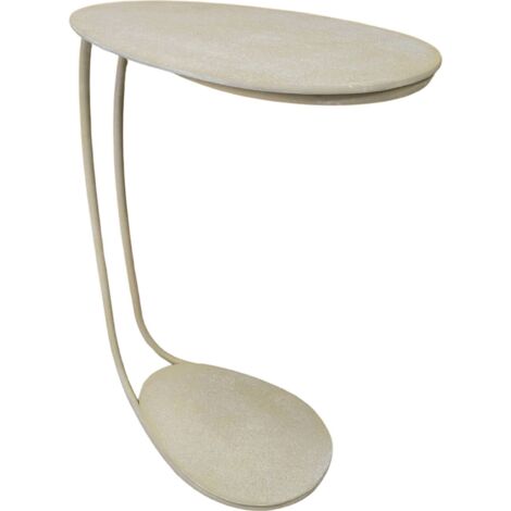 Table dappoint aluminium beige lavé design élégant et léger - beige lavé clair aluminium