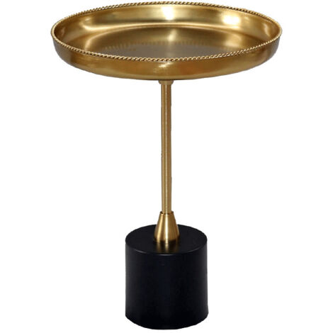 Table d'appoint aluminium dorée noir mat 40x53cm