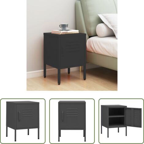 Table d'appoint anthracite -  Table de chevet Anthracite 35x35x51 cm Acier