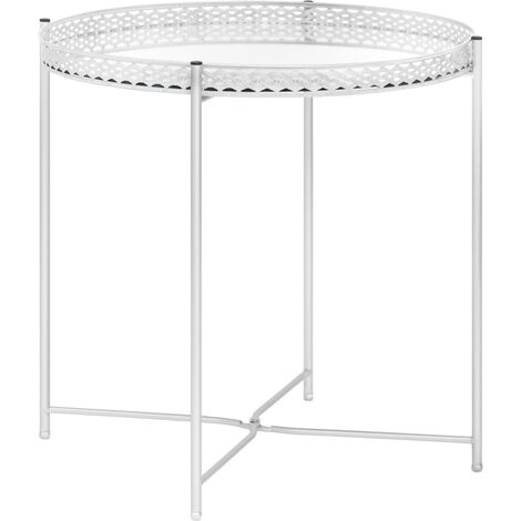 Table d'appoint Argenté 40x40x41 cm Verre vidaXL - Argent