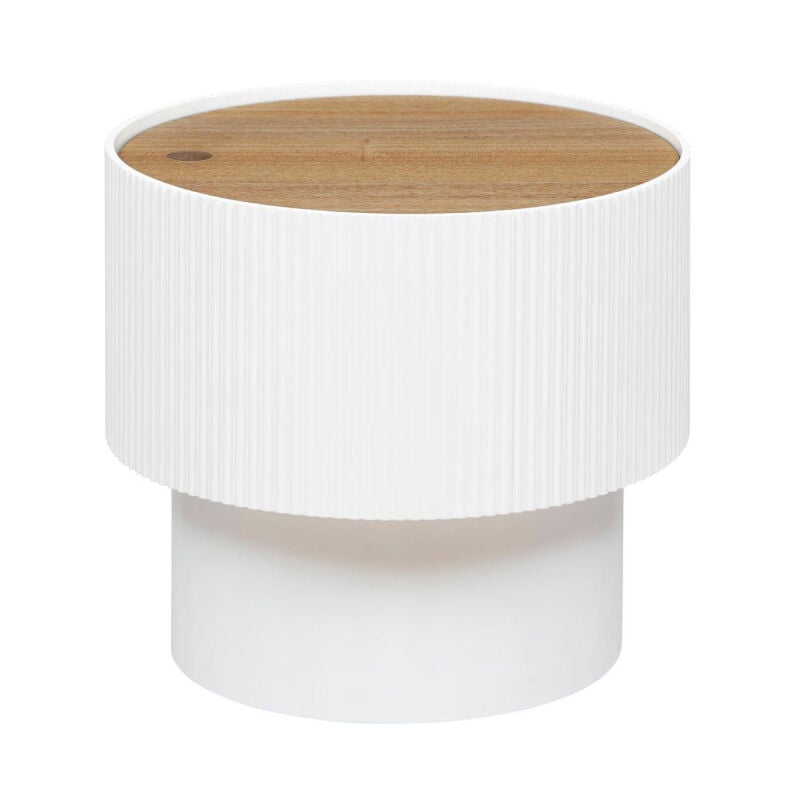 Table d'Appoint Avec Coffre 'Enola' 38cm Blanc