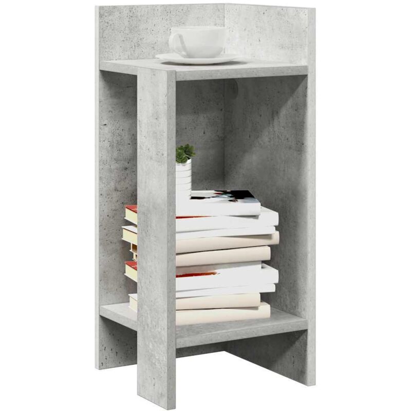 Tables d'appoint 2 pcs avec étagère gris béton 25,5x27x60 cm Vidaxl
