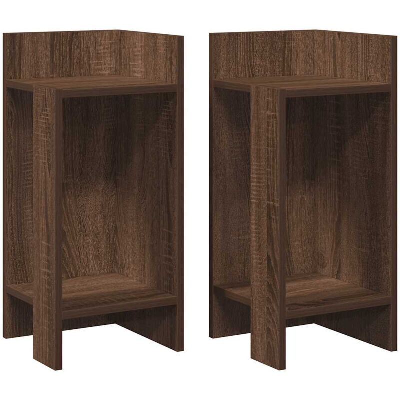 Tables d'appoint 2 pcs avec étagère chêne marron 25,5x27x60 cm Vidaxl